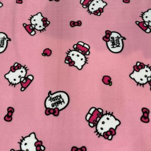 Hello Kitty Apples & Bows Fleece Fabric – 58" Wide, Anti-Pill, Perfect for Blankets