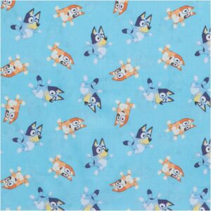 Bluey & Bingo Cotton Fabric – 1 Yard, Lightweight for Sewing Clothes, Homeware & Accessories