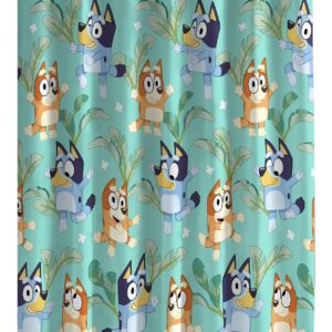 Bluey & Bingo Fabric Shower Curtain – Teal, Kids Bathroom Décor