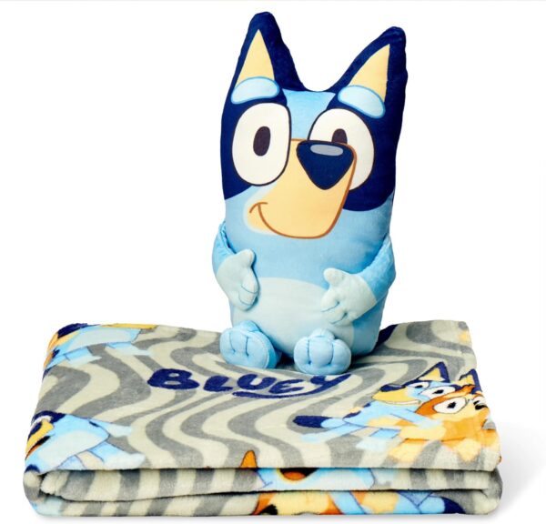 Bluey Silk Touch Throw & Hugger Set – Soft Plush, 50"x60", Cozy Blanket & Companion