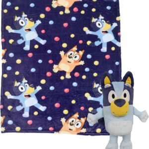 Northwest Bluey Character Hugger Pillow & Silk Touch Throw Blanket Set, 40" x 50", Hooray