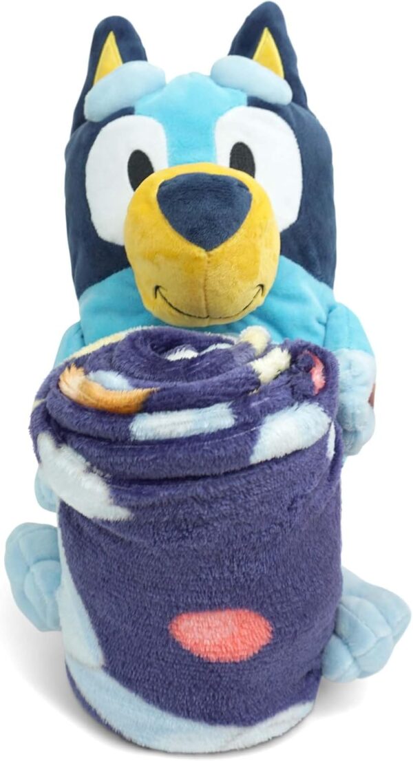 Northwest Bluey Character Hugger Pillow & Silk Touch Throw Blanket Set, 40" x 50", Hooray - Image 2