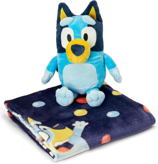 Northwest Bluey Character Hugger Pillow & Silk Touch Throw Blanket Set, 40" x 50", Hooray - Image 4