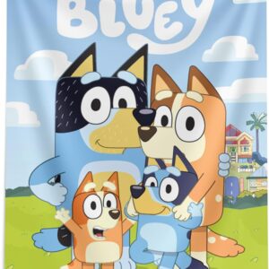 NORTHWEST Bluey Hooray Heelers Wall Hanging – Official Bluey Fabric Tapestry for Nursery, Playroom & Kids’ Birthday Banner | 40 x 57 Inches