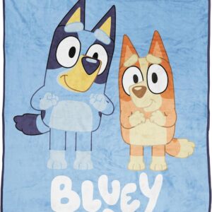 Bluey & Bingo Kids' Throw Blanket – 46" x 60", Plush Fleece, Fade Resistant, Cozy