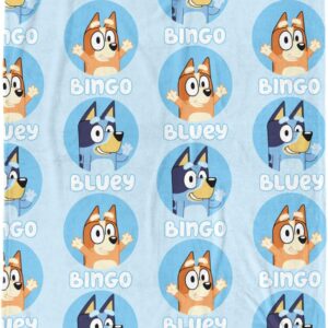 Bluey & Bingo Plush Throw Blanket – 46" x 60", Soft Fleece for Kids Bedding