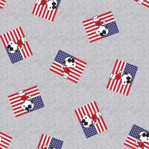 1 Yard Snoopy "Joe Cool" 100% Cotton Fabric – Peanuts Print by Springs Creative (Gray)