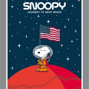 Peanuts Snoopy Journey to Deep Space 36in Panel Grey Quilt Fabric