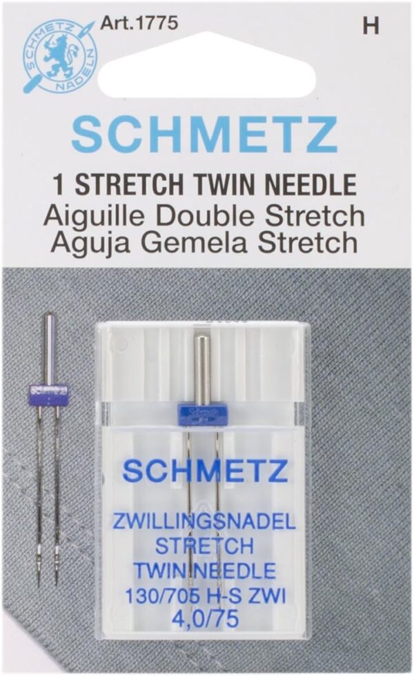 Euro-Notions Twin Stretch Machine Needle, 4/75-Inch