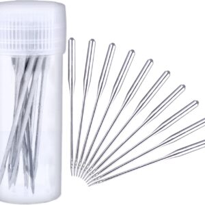 50 pcs Sewing Machine Needles – Sizes 9, 11, 14, 16, 18 with 5 Storage Bottles
