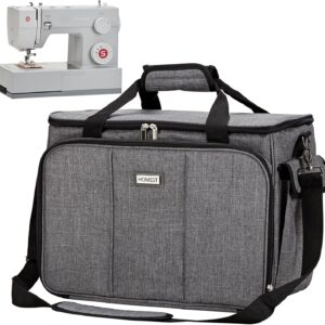 Sewing Machine Carrying Case – Universal Tote with Storage Pockets & Shoulder Strap, Grey