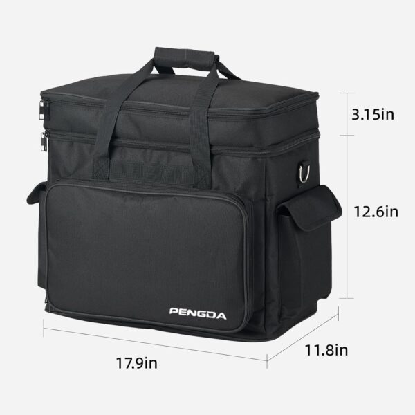 2-Layer Sewing Machine Case – Adjustable Shoulder Strap, Universal Tote for Machine & Accessories, Black - Image 2