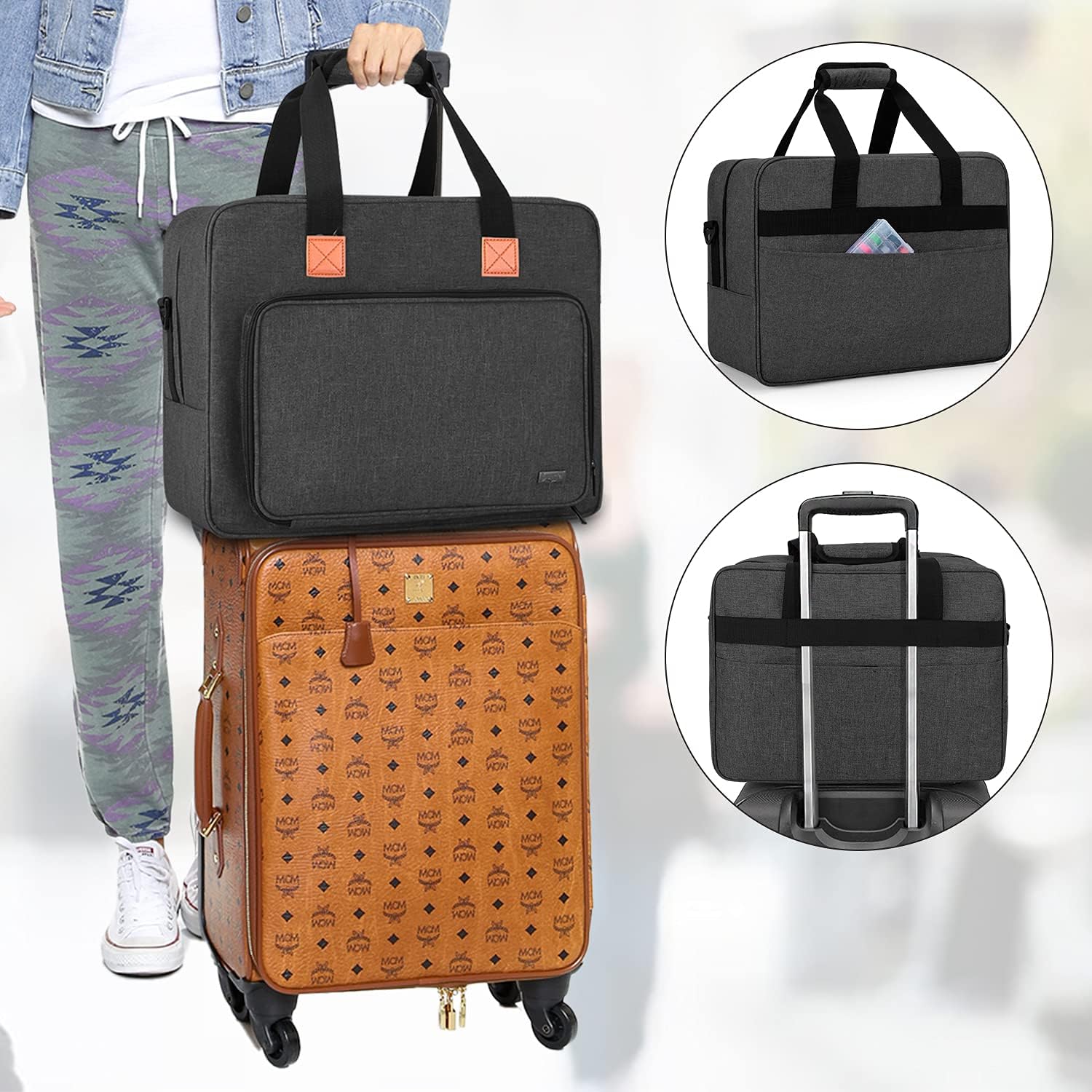 Sewing Machine Tote – Portable Bag with Extra Storage, Fits Most Standard Models, Black - Image 4