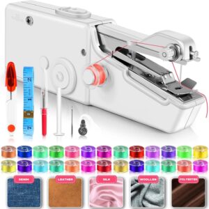 Mini Sewing Machine with Accessory Kit, Lightweight and Easy Operated Cordless Handheld Sewing Machines for Beginners, Portable Sewing Machine for Home Quick Repairing and Stitch Handicrafts