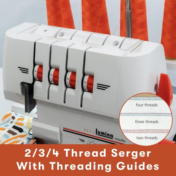 Serger Overlock Machine – 2-3-4 Stitch, 1250 Stitches/Min, Heavy-Duty Frame, Differential Feed, LED Light - Image 2