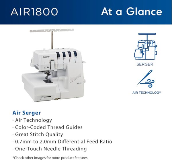 Air Serger with Jet Air Threading, 2/3/4 Thread, LED Lit Work Area - Image 2