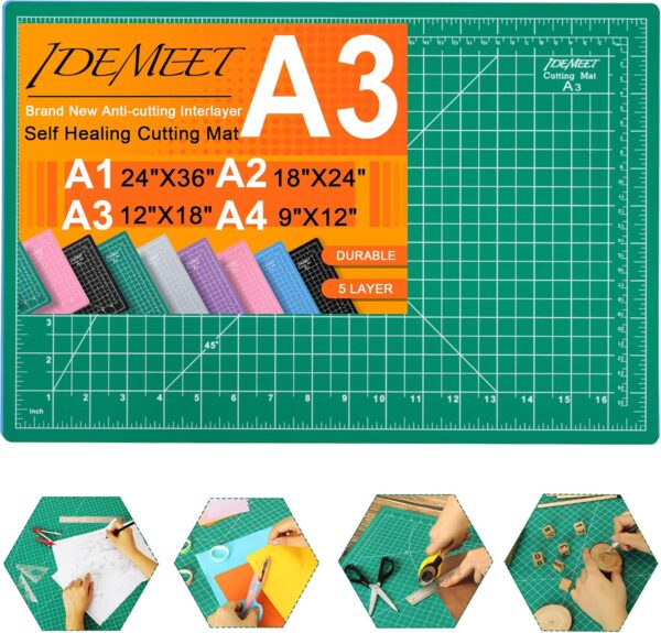 Self Healing Cutting Mat – 18x12" Double-Sided 5-Ply Rotary Mat for Sewing, Quilting & Crafts