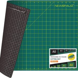 NEWBRAUG 18'' × 24'' Perfect Self Healing Cutting Mat, Non-Slip Gridded Rotary Cutting Board, Necessary for Quilting, Sewing, Craft, Fabric & Scrapbooking(Green/Black)…