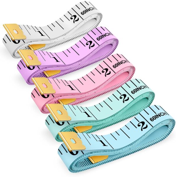 Tape Measure – 60" Soft Ruler, Double Scale for Body, Fabric & Craft, 5-Pack
