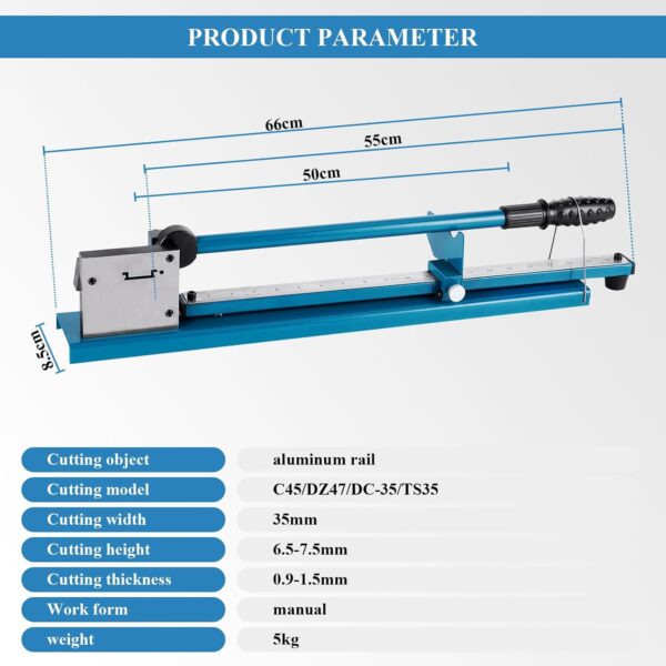 MXBAOHENG DIN Rail Cutter Manual Aluminum Guide Rail Cutting Machine with Measuring Ruler for Cutting C45/DZ47/DC-35/TS35 - Image 3