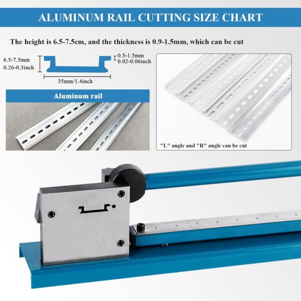 MXBAOHENG DIN Rail Cutter Manual Aluminum Guide Rail Cutting Machine with Measuring Ruler for Cutting C45/DZ47/DC-35/TS35 - Image 4
