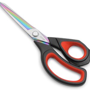 9.5" Heavy-Duty Tailor Scissors – Titanium-Coated Steel for Fabric & Leather, Comfort Grip
