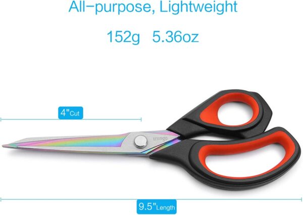 9.5" Heavy-Duty Tailor Scissors – Titanium-Coated Steel for Fabric & Leather, Comfort Grip - Image 2