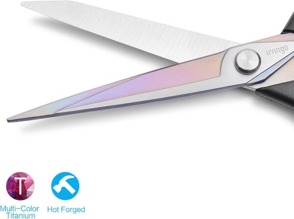 9.5" Heavy-Duty Tailor Scissors – Titanium-Coated Steel for Fabric & Leather, Comfort Grip - Image 3