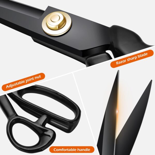 8" Heavy-Duty Fabric Scissors – Sharp Tailor Shears for Sewing, Leather & Crafts - Image 3