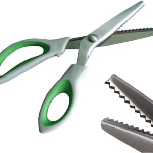 Green Pinking Shears with Comfort Grip – Zigzag Scissors for Sewing & Crafts