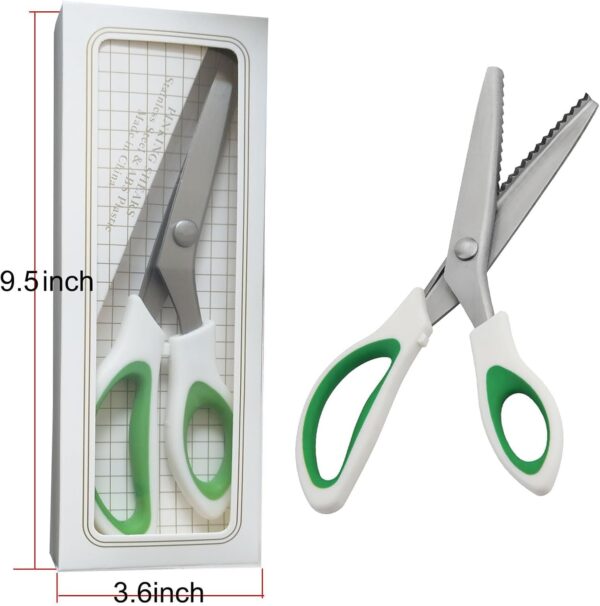 Green Pinking Shears with Comfort Grip – Zigzag Scissors for Sewing & Crafts - Image 2