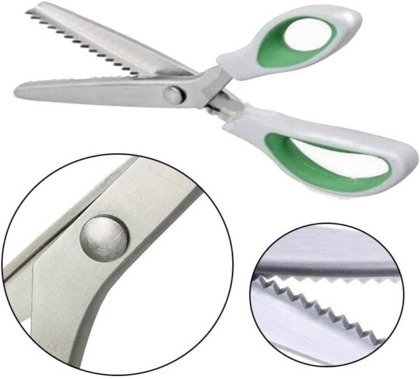 Green Pinking Shears with Comfort Grip – Zigzag Scissors for Sewing & Crafts - Image 3