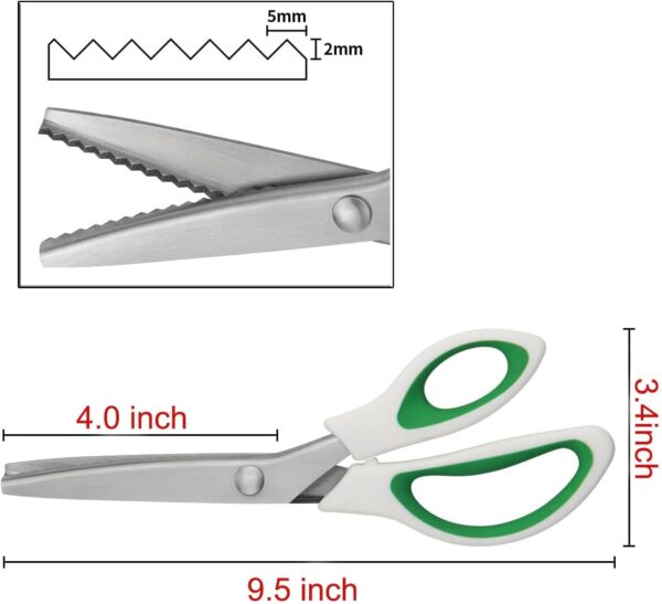 Green Pinking Shears with Comfort Grip – Zigzag Scissors for Sewing & Crafts - Image 4