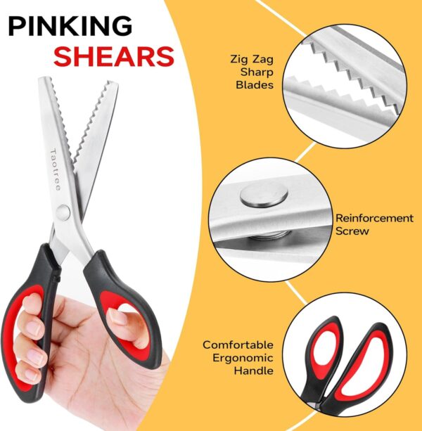 9.5" Pinking Shears – Zigzag Fabric Scissors for Sewing & Crafting - Image 2