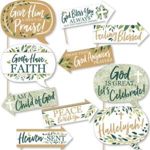 10-piece elegant cross photo booth kit for fun religious party pictures.