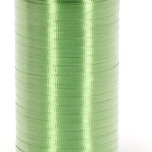 500-yard leaf green crimped curling ribbon spool, 3/16-inch wide for gifts and crafts.