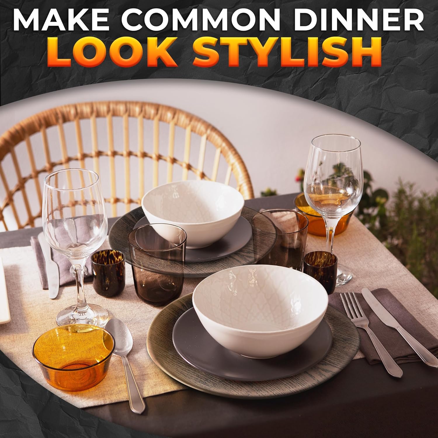 Four 13-inch faux wood plastic charger plates for rustic Easter and wedding decor. - Image 5