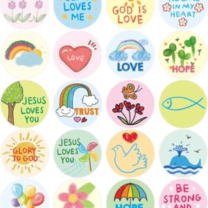 200 kid-drawn religious stickers for Easter, Sunday school, and church activities.