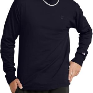 Mens Long Sleeve Cotton T-Shirt Classic Big Tall