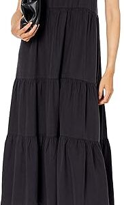 The Drop Women's Britt Tiered Maxi Tent Dress, Off-Black