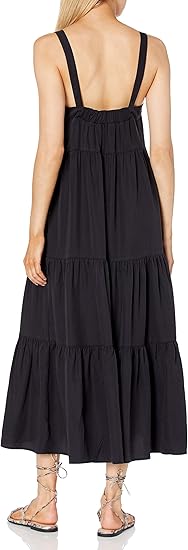 The Drop Women's Britt Tiered Maxi Tent Dress, Off-Black - Image 2