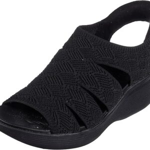 Women’s Wedge Sandals Crochet Slingback Comfortable Vegan Footwear