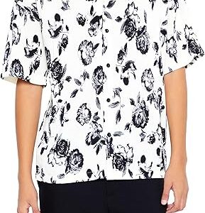 Men's Plisse Rose Print Shirt Short Sleeve Button Up