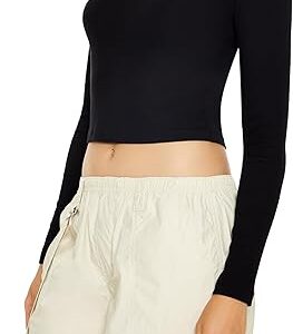 Women’s Long Sleeve V-Neck Cropped Casual Fashion Top