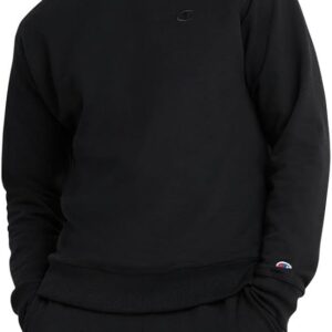 Men's Powerblend Fleece Crewneck Sweatshirt Double Logo Graphic Pullover