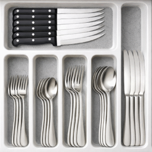 49-Piece Stainless Steel Flatware Set Silverware Organizer 8