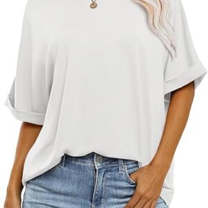 Women Oversized Short Sleeve T Shirt Casual Loose Summer Basic Tee