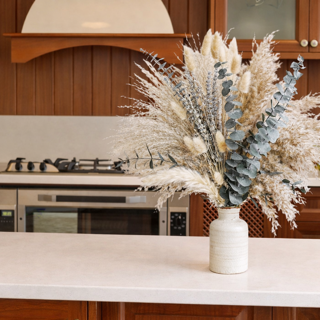 Boho Pampas Grass Dried Flower Bouquet Lavender Eucalyptus - Image 4