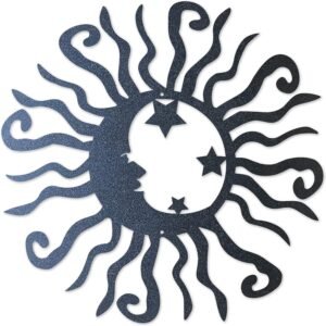 Wacky Solar Moon Metal Wall Art – Heavy‑Duty Outdoor Decor