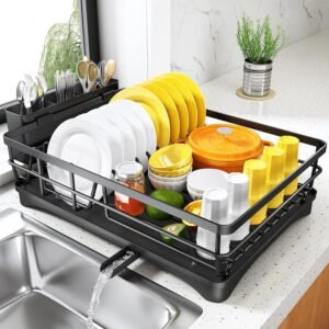 Dish Drying Rack Kitchen Counter Rustproof Stainless Steel Large Capacity Drainboard